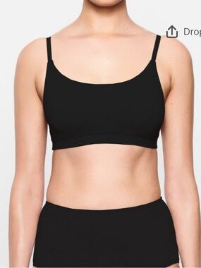 Women’s SKIMS Cotton Jersey Black Scoop Bralette